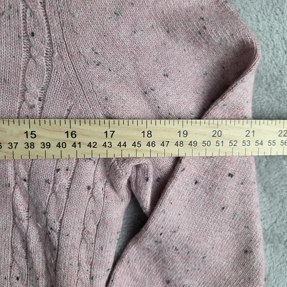 J. Jill Pink Crew Neck Cable Knit Sweater - Picture 4 of 8